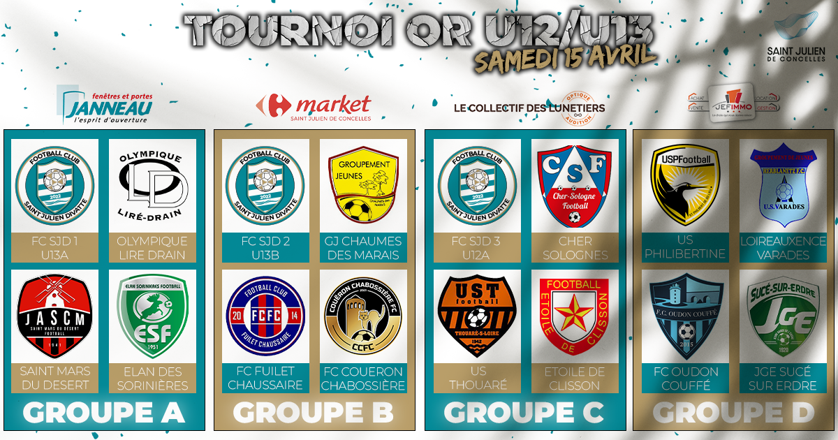 Groupe or tournoi U12_U13 Saint Julien de Concelles