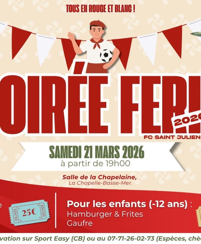 Soirée du Club – Samedi 21 mars 2026 !